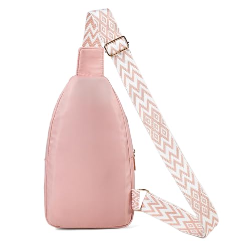 EVANCARY Small Sling Bag Crossbody Bags for Women Men, Sling Backpack Chest Daypack Cross Body Bag for Travel Outdoor - color: V Pink