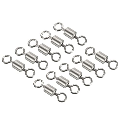 PATIKIL Fishing Barrel Swivels, 40 Pack 335LBS Copper Rolling Hook Line Connector Terminal Tackle for Saltwater Freshwater Fishing, Silver - style: 97 lb