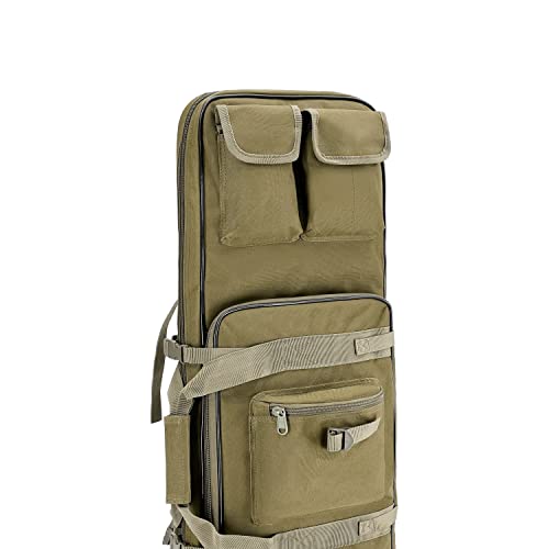 Gespann Tactical Rifle Backpack Soft Rifle Case Rifle Storage Holder for Hunting Trekking Hiking Fishing Rod Bag - color: Brown, size: 32 inches