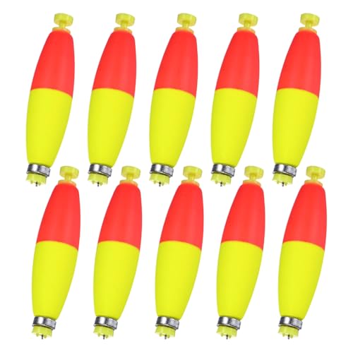 M METERXITY Pack Fishing Bobbers Floats, EVA Foam Weighted Bobbers, Clip-on Floats Slip Corks Floaters Strong Buoys - color: Red & Yellow, size: 3" Length
