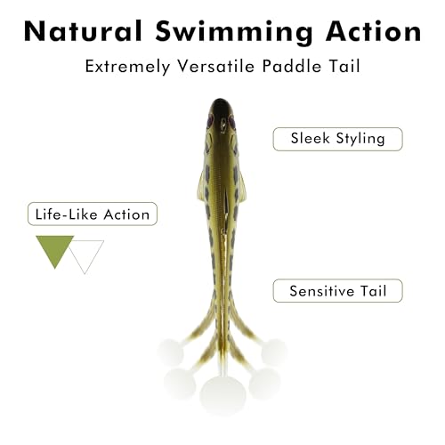 TRUSCEND Shadtale Easy Catch Soft Fishing Lures with BKK Hooks - Trembly Sinking and Vibrating Swim for More Bites, Pre-Rigged Swimbaits for Bass, Trout, Crappie, Walleye, Freshwater Saltwater Fishing - color: 6",2oz