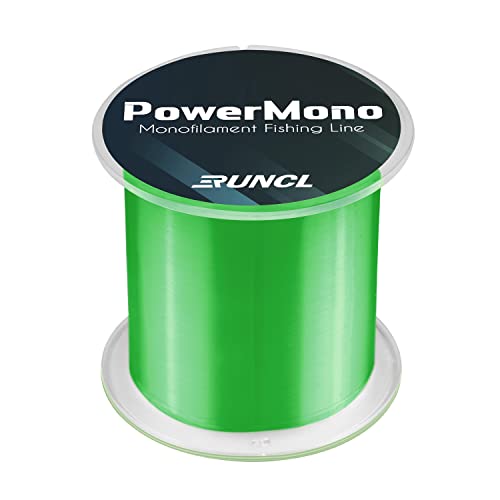 RUNCL PowerMono Fishing Line, Ice Monofilament Fishing Line 300/500/1000Yds - Ultimate Strength, Shock Absorber, Suspend in Water, Knot Friendly 3-35LB, Low & High-Vis Available, Gift Decoration - color: Green, size: 8LB（300Yards）