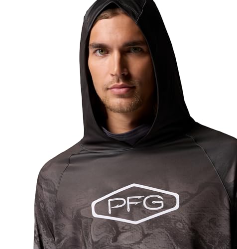 Columbia Men's Pfg Super Terminal Tackle Vent Hoodie - color: Shark Aerials Fade, size: Small