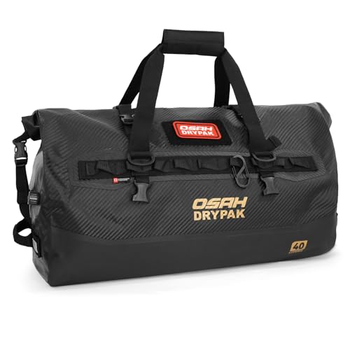 OSAH DRYPAK Waterproof Duffel Bag 25L/40L/60L – Heavy-Duty Motorcycle Tail Bag, Roll-Top Dry Bag for Travel, Camping, Boating, Kayaking, Outdoor Adventure - color: CARBON FIBER, size: 40L