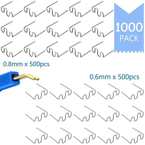 1000pcs Welding Rods Hot Staple Repair Machine Plastic Welding Hot Stapler for Repair Machine Car Bumpers Dashboards Lamp Holders Plastics Rings Daily Plastics Supplies 0.8 0.6mm(Wave Shape)