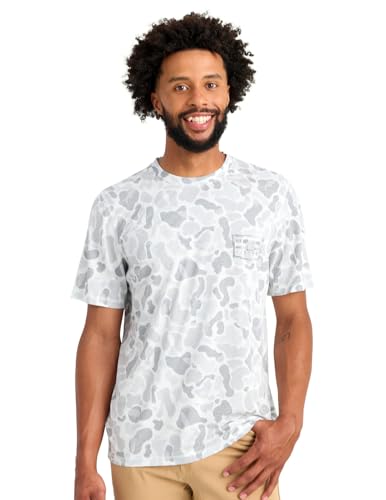 HUK Men's Drift Short Sleeve Lightweight Jersey Crew, Performance Fishing Shirt with UPF Sun Protection - color: White, size: Medium