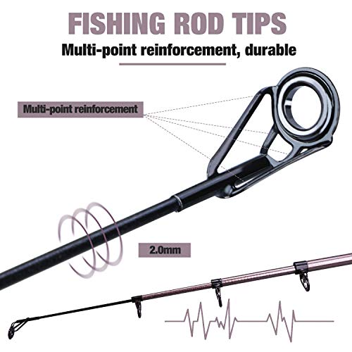 Sougayilang Telescopic Fishing Rod - 24 Ton Carbon Fiber,CNC Machined Reel Seat, Comfortable EVA Handle, Travel Fishing Rod for Bass Trout Fishing - color: SILVER, size: 5.9 ft
