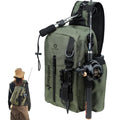 Small Fishing Bag with Rod Strap, Portable & Lightweight, Fish Small Tackle bag – Fits Tackle Boxes & Gear,Move Freely, Cast Smoothly - Fishing Gifts for Men - color: Forest Green