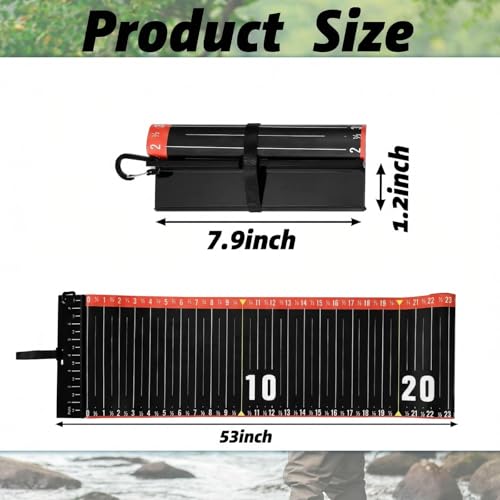 VioraWhite 2 Pcs 53 Inch Fish Ruler Fish Measuring Tape Fishing Ruler with Bump Board Waterproof Fishing Measurement Tool for Boat, Kayak, Coolers, Yacht and Workbench - color: Black, size: 53 Inch