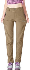 Rdruko Women's Hiking Pants Lightweight Quick Dry Water Resistant Outdoor Travel Fishing Pants with Pockets - color: Light Brown, size: XX-Large