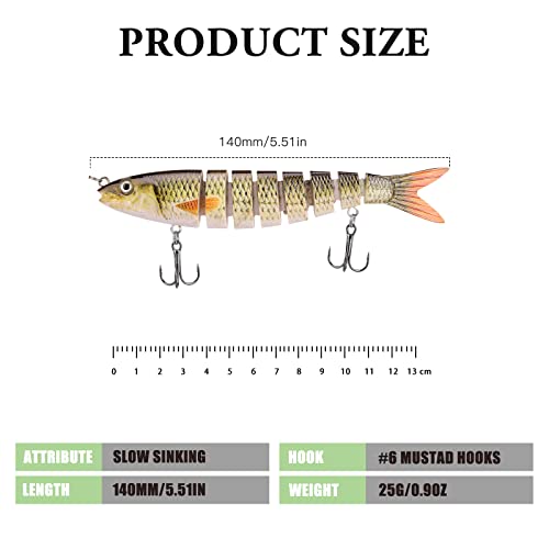 Fishing Lures Set - Multi-Stage Bait, Slow Sinking Bionic Bait for Freshwater & Saltwater Bass - Men's Fishing Gift - color: Multicolor 3-3