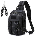 Fishing Sling Tackle Bag 5L - Fishing Tackle Storage Bags with Rod Holder for Angling Hiking Hunting Camping((GreenCamo) - color: Greencamo