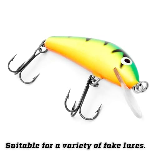 Fishing Treble Hooks High Carbon Steel Fishing Hooks Classic Round Bend Sharp Solid Triple Barbed Fish Hook Fishing Tackle - size: Size 1/0, Pack of 50