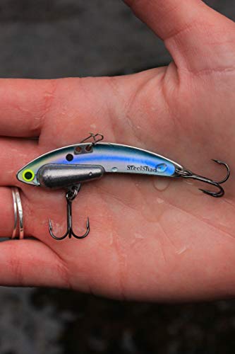 SteelShad - Heavy Series 1/2 oz. Bass Fishing Lures - Lipless Crankbait for Freshwater Fishing - Perfect for Smallmouth & Largemouth Bass, Walleye, Pike & Trout - Heavy Series - color: Kentucky Shad