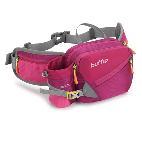 Lightweight Sports Fanny Pack with Bottle Holder,Waist Pack for Hiking,Running,Cycling & Outdoor Adventures (Red) - color: Red
