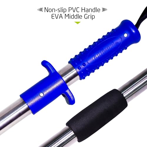 Heavy-Duty Fish Gripper – Extra-Long Stainless Steel Grabber with Non-Slip Handle, Wrist Lanyard & Storage Bag for Secure Fish Handling in Freshwater & Saltwater - color: 110cm/43.3in(3.6ft) Blue
