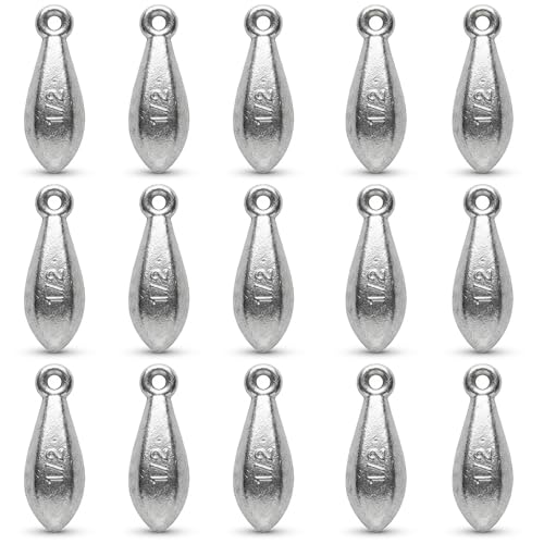 Bank Sinkers Fishing Weights, No-Roll Hexagonal, Surf & Catfish Saltwater - style: 1/2 Ounce-15pcs