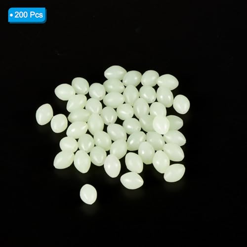 PATIKIL Glow Fishing Beads Soft Plastic Oval Rubber Luminous Fishing Bait Eggs Rig Bead Tackle Lures Accessories with Storage Box - color: White, size: 8x6mm