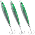 Dr.Fish Fishing Jigs Jigging Spoon Saltwater Fishing Lure Casting Metal Spoon Surf Fishing Mackerel Striper Lures Stinger Bluefish Vertical Diamond Jig - color: Green, size: 1oz-3 Pieces
