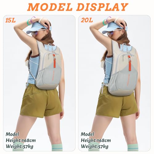 BECOJADDE 20L Small Hiking Backpack for Men Women Foldable Packable Back Pack Ultralight Hiking Daypack for Travel Camping Outdoor, Beige - color: Beige, size: 20L