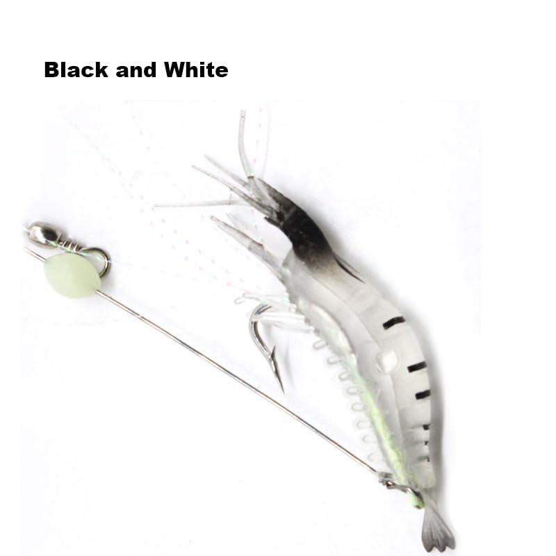WOLFSKIN Fishing Lures Kit, Fishing Baits Set, Included Crankbaits, Curly Tail Jigs, Spoons, Hooks, Weights, Fishing Accessories with Tackle Box, for Carp, Bass, Freshwater Saltwate - color: 16p Shrimps kit