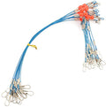 YOTO Fishing Leaders,Saltwater Tackle Rig with Swivels Snap, High-Strength Fishing Wire Gear Equipment for Lures Bait Or Hooks,1Arm and 2Arm - color: Blue Stainless Steel Leaders, style: 1arm，12pack