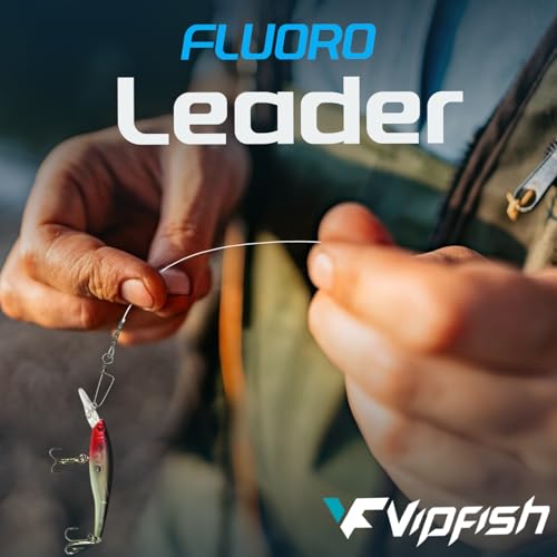 Fishing Fluorocarbon Leader with Crane Swivel and Snaps - Heavy Duty 20-80lb Fluorocarbon Leader Connects Lures, Bait, or Hooks for Saltwater & Freshwater Fishing - color: Clear Fluoro Leader(12Pack), size: 20LB, 8"
