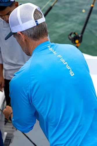 HUK Men's Pursuit Vented Long Sleeve Fishing Shirt (+30 UPF) - color: Marolina Blue, size: Small