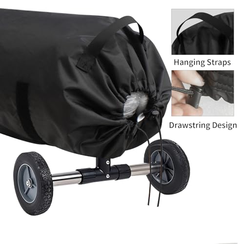 Pool Solar Reel Cover with Adjustable Strap, 420D Waterproof Heavy Duty Solar Blanket Protective Cover for Above Ground and Inground Swimming Pool (Black, 18 Ft) - color: Black, size: 18 FT