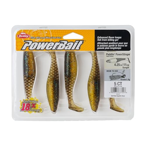Berkley PowerBait Paddlin' PowerStinger Fishing Soft Bait - color: Sun Gill, size: 4 1/4"
