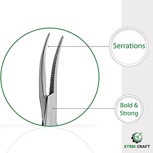 Mosquito Hemostat Locking Forceps 3.5 Inches, Curved Stainless Steel - Multipurpose Ideal Hemostats for Nurses, Fishing Forceps, Crafts and Hobby - size: 3.5", style: Curved
