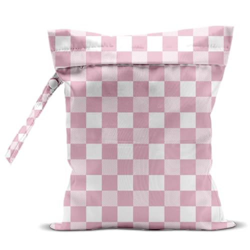 Bohemia Wet Dry Bags for Diaper Waterproof Swimsuit Washable Reusable Bag for Diapers Dirty Yoga Gym Beach Clothes Plant Gifts - color: Checkerboard3