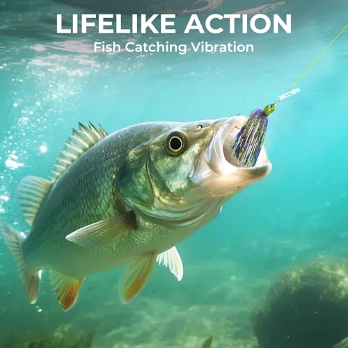 MadBite by KastKing Bladed Jig Fishing Lures, Multi-Color Kits, Irresistible Vibrating Action, Sticky-Sharp Heavy-Wire Needle Point Hooks, Popular 3/8 oz and 1/2 oz Sizes, Includes Storage Box - color: A2: 5 Pack (1/2oz) - Clear Water & Muddy Water