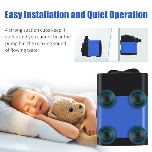 AQUANEAT Small Fountain Pump, 160 GPH Submersible Water Pump for Aquarium Fish Tank, Outdoor Water Fountain, Hydroponics, Pond Filter Pump - size: 160 GPH
