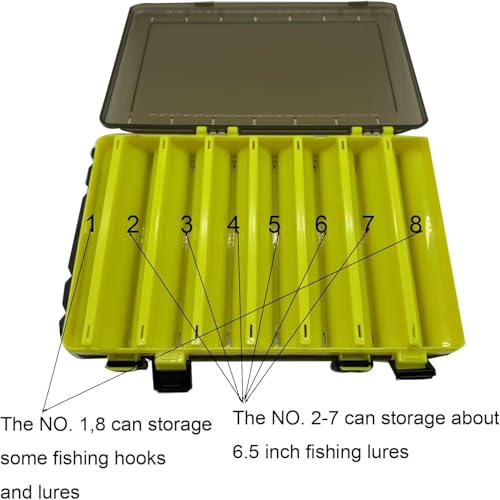14 Compartments Double-Sided Visible Fishing Lure Hook Tackle Box Hard Plastic Container Box for Fishing Lures Hooks Jewelry Beads Earring (1pcs-black-14compartments) - color: 1pcs-black-14compartments