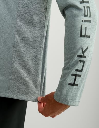 HUK Men's Pursuit Vented Long Sleeve Fishing Shirt (+30 UPF) - color: Night Owl Heather, size: Small