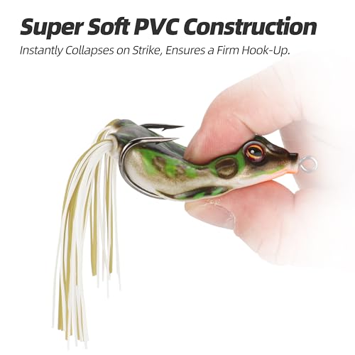 Soft Frog Lures, Topwater Swimbaits for Bass Fishing, Realistic PVC Design, Weedless Hooks, Perfect for Freshwater & Saltwater, Effective Fishing Lures for Pike & Snakehead - style: 5pcs-style B