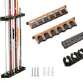 Fishing Wood Grain Rod Holder for Garage Fishing Pole Rack Vertical Wall-Mounted Stores 6 Rods or Combos Fits Most Rod Diameters Vertical 1 Pair - color: Wood Grain Vertical 1 pair