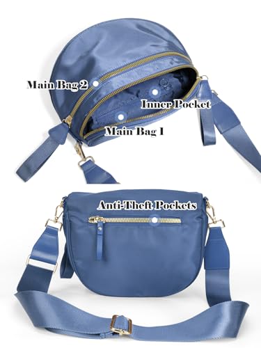 Pure Colour Crossbody Bag Bum Bag for Women,Spacious Purse Fanny Packs Belt Bag,Oversized Bum Bag (Colour Bum Bag-Monet Blue) - color: Colour Bum Bag-Monet Blue