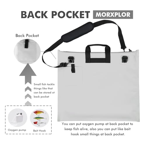 MORXPLOR Fish Bag Heavy Duty Tournament Fishing Weigh in Bag 26x23 19x34 inches - color: 23inch light grey with mesh bag