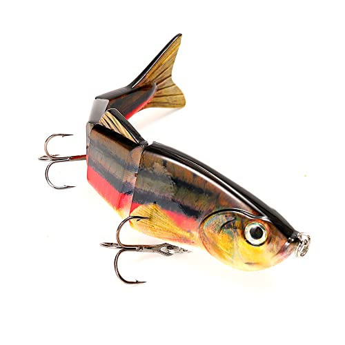 10in Multi Jointed Swimbait Fishing Lures Bait,4 Segment Big Giant Sinking Fishing Bass Lures,Crankbaits Swimbaits with Treble Hook - color: 10in,4.76oz-Color K