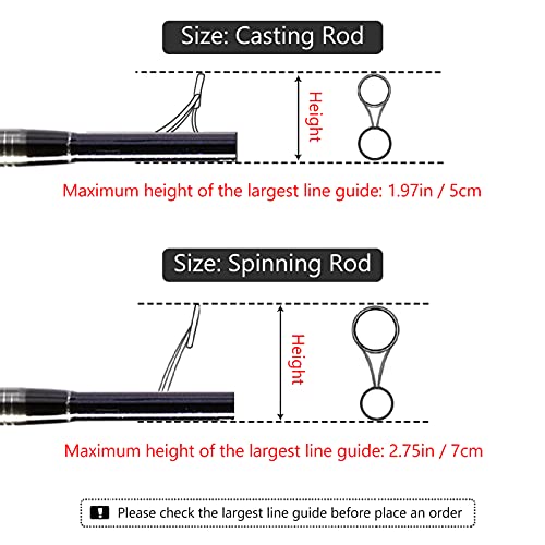 BASSDASH Casting Spinning Fishing Rod Sleeves Protective Rod Socks for Fishing Poles Up to 7-1/2ft - color: Mixed Color - 4pcs, size: For Casting Rod up to 7-1/2 ft