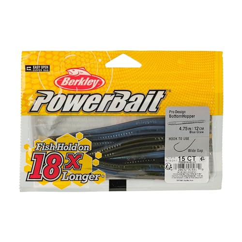 Berkley PowerBait Bottom Hopper Fishing Soft Bait - color: Blue Craw, size: 4 3/4"