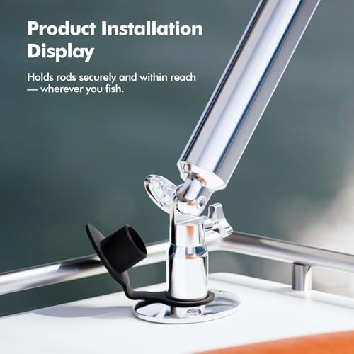 Boat Fishing Rod Holder,2Pcs 15/30/90 Degree Stainless Steel 316 Flush Mount Rod Holders for Fishing Boat,with PVC Cap,Inner Tube and Gasket - color: Black Insert with Cap, size: 90 Degree
