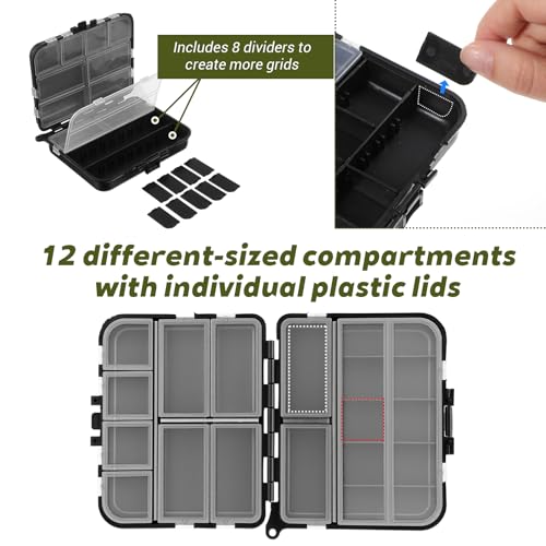 Kifmurase 10PCS Plastic Tackle Box Organizer, Mini Fishing Tackle Box, Small Parts Fishing Lure & Hook Boxes Storage Containers, Kayak Fly Boxes, Tackles Storage Bin for Crafts Beads Screws Nail Pins