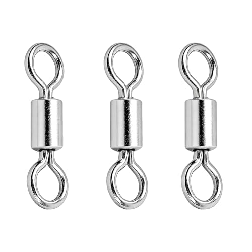 QISHUO High Strength Fishing Swivel Saltwater Heavy Duty Barrel Swivel Snap Stainless Steel Swivels Fishing Connect SUS304 - size: Size #8 (84lb) 50pcs