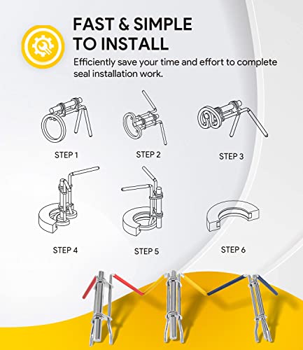 3 Pack Hydraulic Seal Installation Tools, Hydraulic Cylinder Piston Repair Seal Kit, U-Cup Rod Seal Installation Tool Kits Upgraded Seal Twistor Install Tool Set - size: pkg of 3
