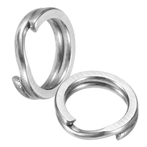 Split Rings Fishing [] - Stainless Steel Flattened Terminal Tackle Connector Lure Snap Split Ring Use for Freshwater Saltwater Loop -Tackle Hook Line Connector - size: 3# 17kg