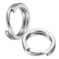 Split Rings Fishing [] - Stainless Steel Flattened Terminal Tackle Connector Lure Snap Split Ring Use for Freshwater Saltwater Loop -Tackle Hook Line Connector - size: 3# 17kg