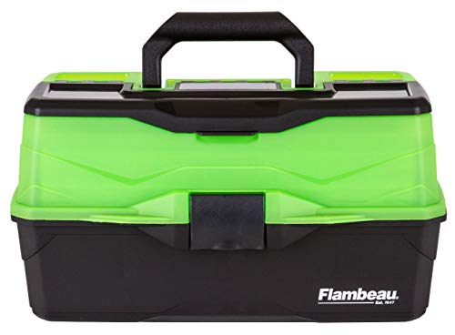 Flambeau Outdoors 6383FG 3-Tray Classic Tray Tackle Box, Portable Tackle Organizer, Frost Green/Black - color: Frost Green/Black
